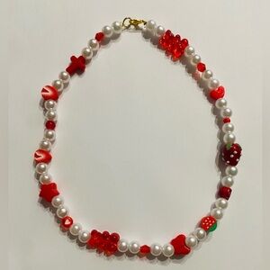 Red Y2K Playful Necklace